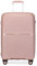 British Traveller Valise Grande Taille 97 Liters, Rigide Valise de Voyage à 4 roulettes et Serrure TSA, 76x49.7x30 cm (Rose)