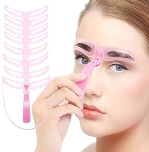8 stencil per sopracciglia per principianti, modellini per sopracciglia, stampini per sopracciglia, stencil riutilizzabili per sopracciglia, righello per sopracciglia, strumento per trucco per donne e