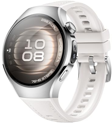 HUAWEI WATCH 5 Smartwatch, X-TAP-Technologie, SpO2 an der Fingerspitze, Health Glance, EKG, HRV, eSIM, Zwei Akkumodi, Bis zu 7 Tage Akkulaufzeit, Kompatibel mit Android & iOS, 42mm, Weiß