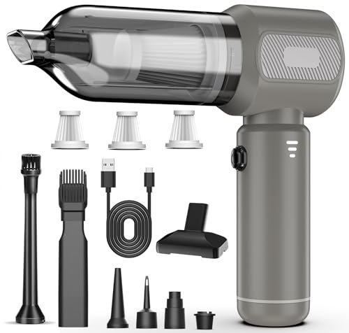mtchavno Aspirabriciole Senza Fili, 21000Pa Aspirapolvere per Auto Potente, Aspiratore e Soffiatore con Motore Brushless, 4 in 1, 3 Velocità, Aspirapolvere Portatile per Auto Casa Ufficio