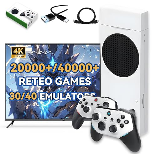 M88 Consola de Juegos Retro Game Stick,40000+ Juegos,40+ Emuladore,4-Player Online Battles,4K 1080P Consola de Videojuegos portátil con Dual 3D Mandos Inalámbrico,Plug and Play Emulador Consola (256G)