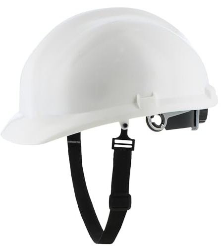 SOLEILUX Elmetto Casco di Sicurezza antinfortunistico da Cantiere Leggero Certificato EN 397 Con Cintino Sottogola e Rotella di Regolazione (BIANCO)