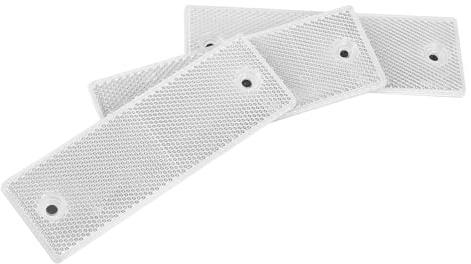 MUELODSIC Lot de 10 Bandes Réfléchissantes Autocollantes pour Voiture Réflecteurs en Plastique Blanc Perforé Étanches et Ultra-Réfléchissants Sécurité Routière et Signalisation Nocturne