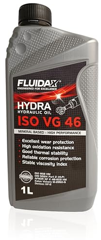 FLUIDAX Olio idraulico ISO VG 46 HLP per Impianti Idraulici, Lubrificante Minerale Antiusura, Antiruggine, Antischiuma, Elevato indice di Viscosità HLP - DIN 51524-51525 - ISO HM (1)