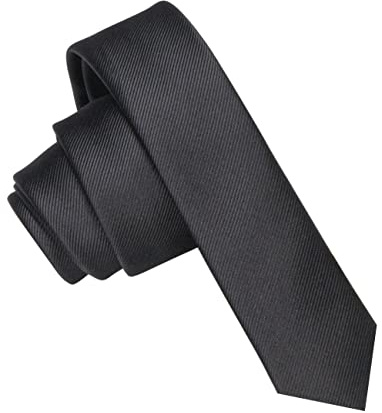 JEMYGINS Cravate Homme Noir en Soie 4CM Étroit Extra Silm Plusieurs Couleurs Disponibles de Formelle Compris Boîte(1)
