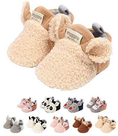 Stivali Invernali per Bambino, Unisex Neonato Carino Suola Antiscivolo Stivali Scarpe in Cotone Spesse Scarponi da Neve (6-12 mesi, C_Cachi)