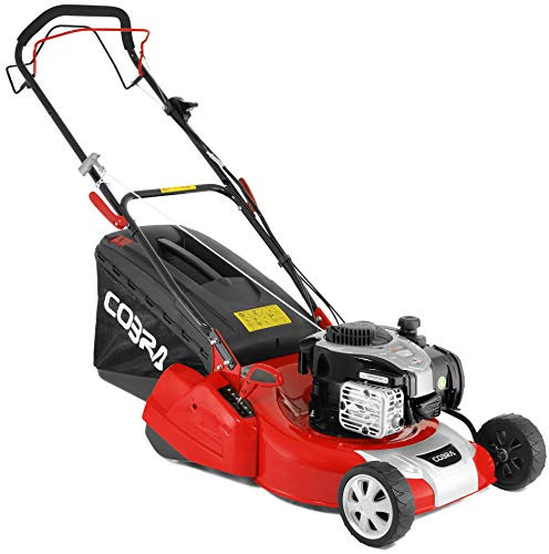 COBRA RM46SPBR Petrol Lawnmower with Rear Roller, 46cm (18in) Cutting Width, powered by a Briggs and Stratton 575EX Series Ready Start Engine, Self Propelled Drive