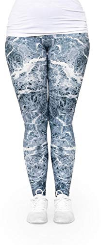 cosey - Bunte Bedruckte Motiv-Leggings (Einheitsgröße) - Design Marmor