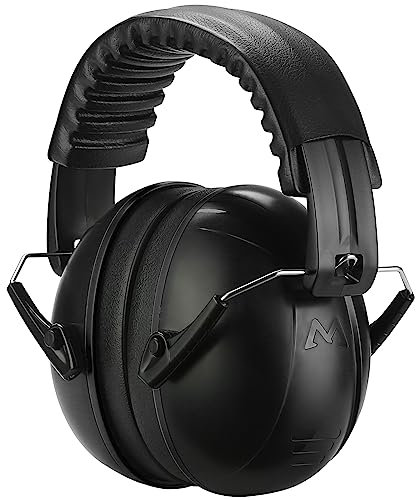 ProCase Casque Anti Bruit Pliable Réglable Confortable, avec Une Atténuation de SNR 34dB, Serre-tête Souple pour Milieu Bruyant ou Stressant, pour Adulte Enfant- Tout Noir