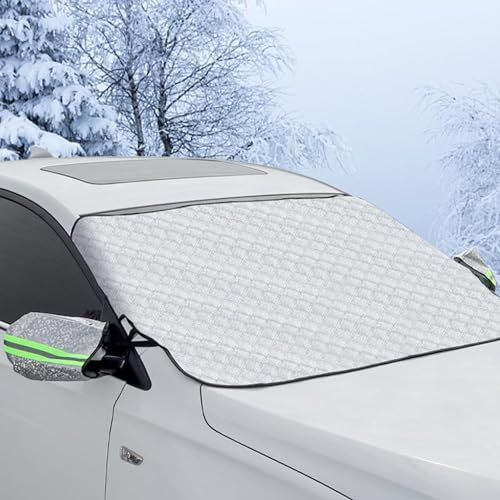 Parasole Auto Parabrezza 100x145, Telo Parabrezza Auto Antigelo con Copertura Specchietti, Copertura Parabrezza da Ghiaccio/Neve/Fogliame/Resina, Telo Antigrandine per Auto Estate/Inverno