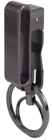 DONGKER Clip de llavero de cinturón, llavero de mosquetón de aleación de zinc con diseño de doble círculo con 2 llaveros para varios tipos de llaves