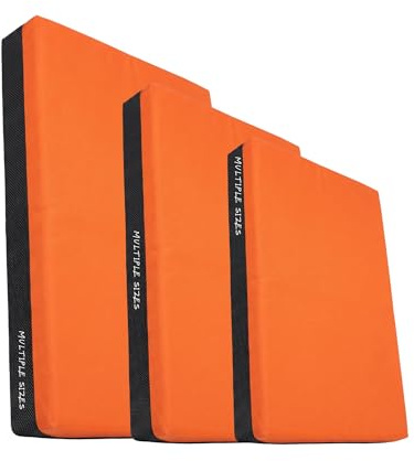 Non-Slip Crash Mat, Safety Exercise Gym Mat Pad, Critical Fall Height Tested to 3 Metres BS:EN1177 [Orange, Medium]