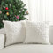 Lewondr Weihnachten Kissenbezug 45 * 45cm, 2 Stück Superweiche Kunstfell Kissenbezüge Samt 3D Schneeflocken Stickerei Dekorative Kissenbezug für Wohnzimmer Bett Couch Home Decor, Weiß