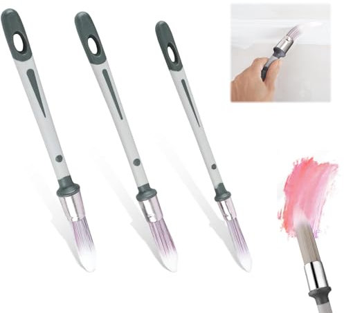 3pcs Paint Brushes for Walls,Small Paint Brush Set,Trim Painting Tools,small paint brushes,Round Sash paintbrushes,for Baseboards, Corners, Edges Touch Up,Decorating