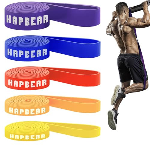 HAPBEAR Resistance Bands - Fitnessbänder Widerstandsbänder Set 5 - Pull up Band & Klimmzugband Für Krafttraining, Training, Stretching, Physikalische Therapie, Muskeltraining-05