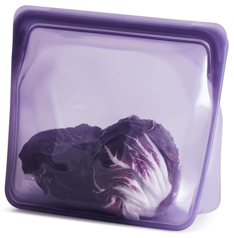 Stasher Bolsa de silicona reutilizable de para almacenamiento de alimentos, microondas, sous vide, apta para lavavajillas, horno y congelador, sin BPA, sin fugas, ecológica, 2,948.4 g