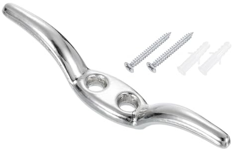 sourcing map 65x10mm Blind Cord Cleats, Blind String Safety Rope Zinc Alloy Holder, Window Cord Hooks with Screws for Curtains Sun Shades Ropes, Silver