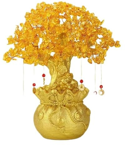 CNYTPE Feng Shui Citrine Crystal Money Tree for Good Luck
