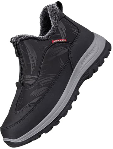 Generisch Chaussures d'hiver pour homme sans lacets, chaussures de randonnée légères mi-hautes, chaussures de trekking, chaussures de neige, antidérapantes, vintage, chaussures d'extérieur classiques