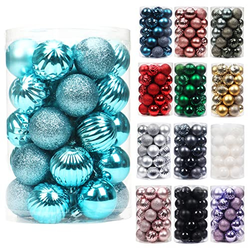 34 Pezzi Palle di Natale 4cm 6cm Palline di Natale Addobbi Albero di Natale decorazioni natalizie Palline Albero Natale (Azzurro, 4cm)