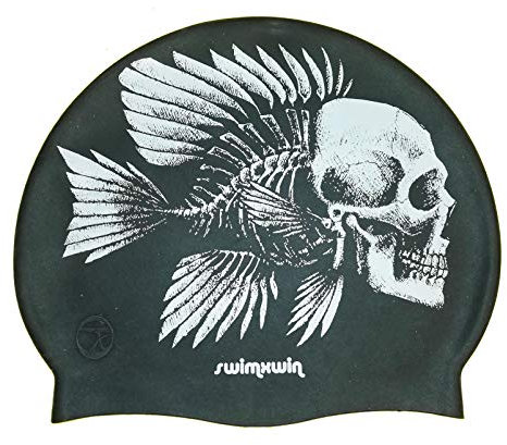 Silikonbadekappe Born to Swim | Schwimmkappe | Badekappe gut haftend | Italienisches Design, Italienischer Style