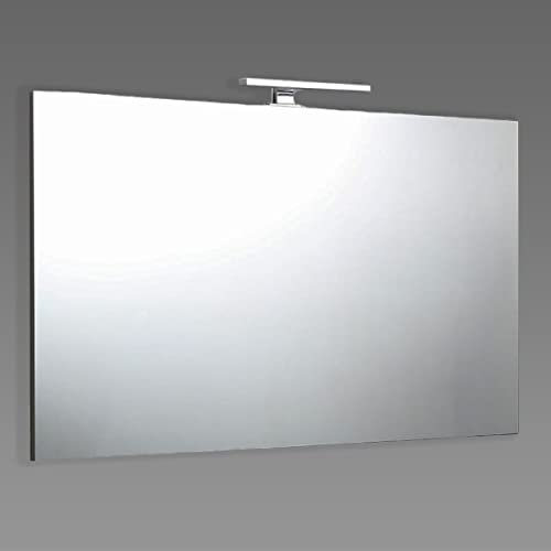 Kiamami Valentina - Specchiera 120x60 con pannello posteriore in legno e illuminazione con lampada led