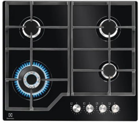 Electrolux placa de gas 59cm 4 fuegos negra KGG64362K
