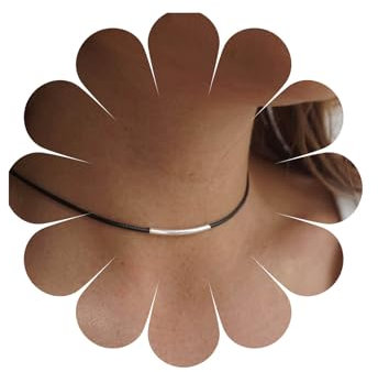 Allereya Vintage-Leder-Halskette, Goldbarren-Halskette, kurze schwarze Lederkette, Boho-Halskette, Schmuck für Frauen und Mädchen (Gold)