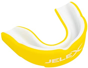 JELEX Safe Trainings Mund Zahnschutz für Erwachsene geeignet für Vollkontaktsportarten, Boxen, Kickboxen, MMA, Hockey, Rugby, Lacrosse, Fußball, Mundschutz gelb, blau oder schwarz