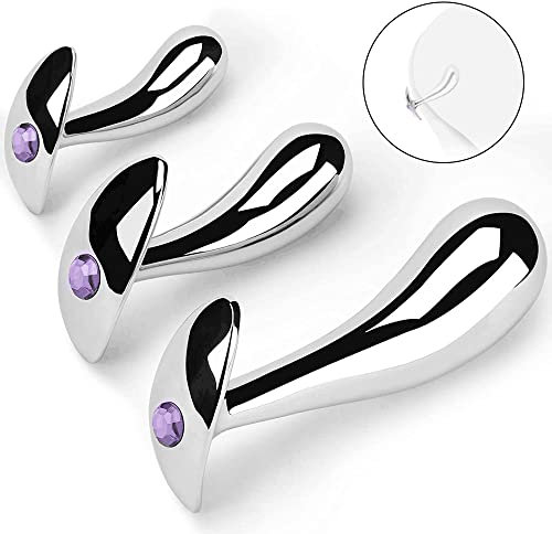 Qoosea 3 Stück Metall Analplugs Analplug Set Analkugeln Anus Masturbator SM Sexspielzeug Buttplug für Paare Frauen Männer，Anal Plug für Anfänger und Fortgeschrittene Sliver