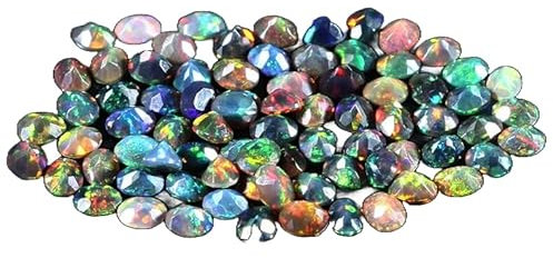 Opale noire éthiopienne de 5 x 3 mm, 1 cabochon d'opale noire éthiopienne de qualité rare, 1 cabochon ovale d'opale éthiopienne naturelle, opale multi feu en vrac pour la fabrication de bijoux, 5x3MM,