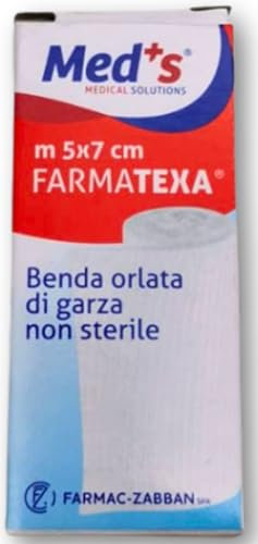 Benda di garza idrofila orlata DRESS FIX cm.7 x 5 m in astuccio da 12 PEZZI --