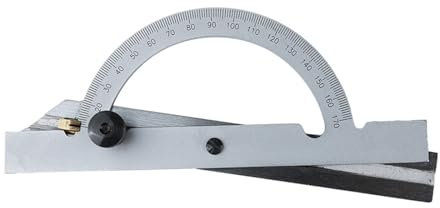 Sehuby Transportador de acero al carbono, regla de 10 a 170 grados, ángulos ajustables, herramienta de medición de ángulos