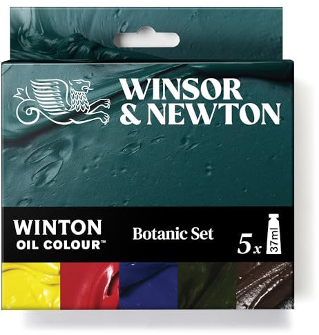 Winsor & Newton 1490714 Winton Ölfarbe Botanic Set 5 Farben a 37ml – Künstlerfarben mit hoher Pigmentdichte, lichtecht & permanent, ideal für Ölmalerei