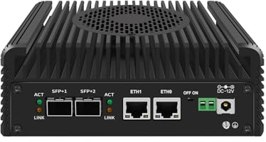 ANDAQI Firewall Appliance, Mini PC, OPNsense, VPN, Router PC, I3 N305, RJ63, 2 x 2.5Gbe LAN, 2 x SFP+, 2 x HDMI, TF, Type-C, Phoenix Terminal, 0 RAM, 0 Storage, Barebone No System
