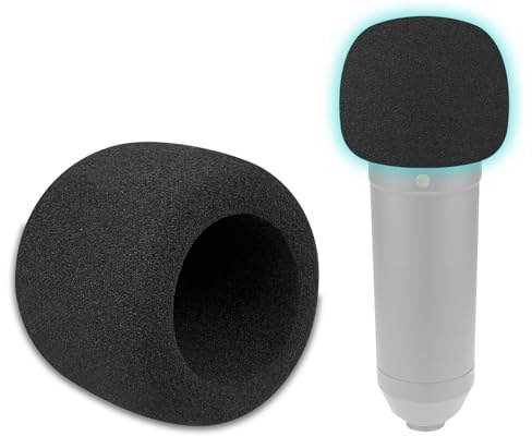 SOULWIT 2 Piezas Espuma Micrófono Filtro Antipop para RØDE (Rode) Serie NT1 (Gen 1/2/3/4/5/Signature)/NT1-A Micrófonos, Protector de Mic Cubierta Parabrisas para Micrófono - Negro
