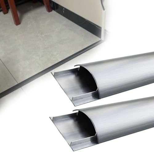 kabelkanal Kabelkanal Aus Metall Für Den Außenbereich, Selbstklebende Kabelrinne Aus Aluminiumlegierung Für Einfahrten/Hotels/Krankenhäuser, Silberne(2 PCS,L W H 100CM x 40MM x 10MM)