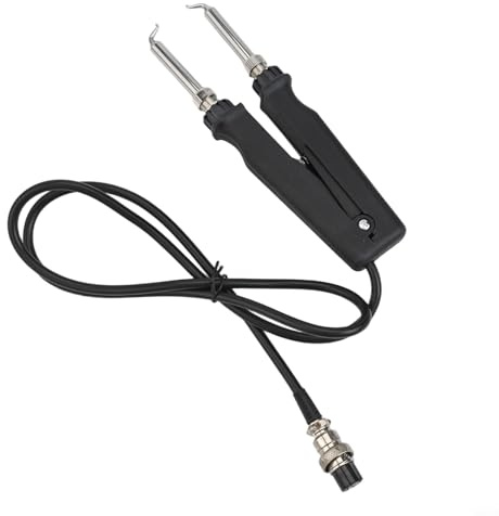 MoSundi Pinzette a doppia pinza per saldatore, per 902, riscaldamento rapido con design a gomito, per attività di saldatura SMD/ESD, nero/argento