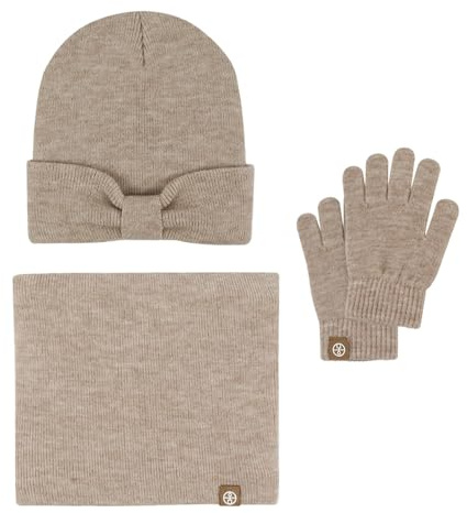 Cuwtheugwg Ensemble Bonnet Écharpe Et Gants D'Hiver Pour Enfants Enfant Tricoté Tour De Cou Chaud À Écrantactiles Gant Snood 8 Ans Ski Chauds Tout-Petits Garçons Filles (Kaki,Taille unique)