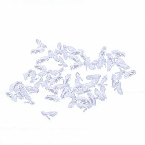 Elprico Mini Poupée à Talons Hauts, 30 Paires de Chaussures Miniatures en Plastique pour Poupées de 11,4 Pouces et Poupées Articulées, Bricolage, Accessoires de Maison de Poupée (Clair)
