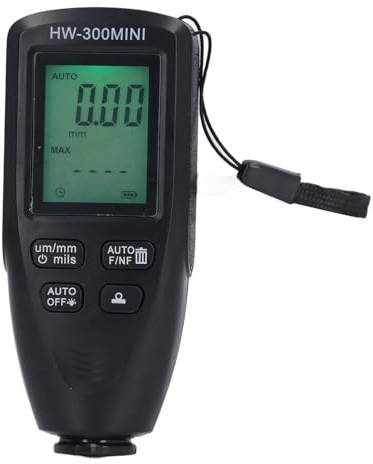 Naroote Jauge Numérique D'épaisseur de Revêtement avec écran LCD rétroéclairé, Mesureur D'épaisseur de Peinture pour le Traitement de Surface dans les Laboratoires et les Ateliers (BLACK)