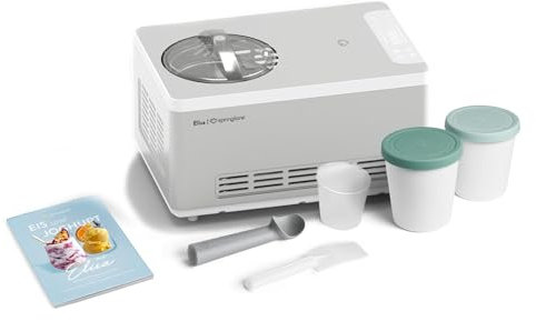 SPRINGLANE Heladera yogurtera 2 en 1 ELISA con compresor de refrigeración y función de calefacción, 2 l Máquina de helados y yogur en acero inoxidable, función de mantenimiento de frío