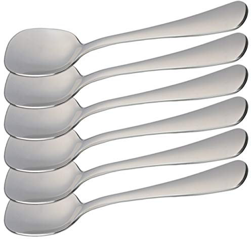 6 cucchiai da gelato in acciaio inox, 14,5 x 3 cm
