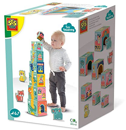 SES Creative Stacking blocks tower with animal figures
