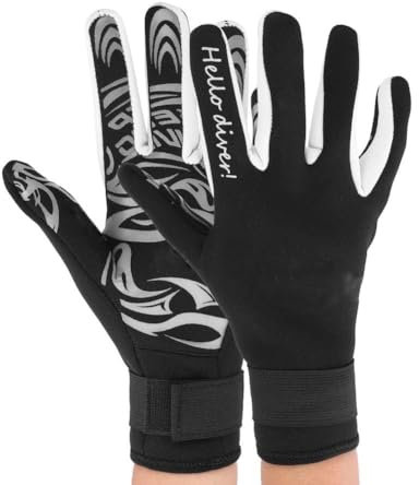 Agatige Guantes De Neopreno, Guantes De Buceo De 2 Mm Guantes De Buceo Traje De Neopreno Cálido Guantes De Buceo Guante De Surf De Cinco Dedos para Pesca Submarina Remo Kayak Natación(S-Black)