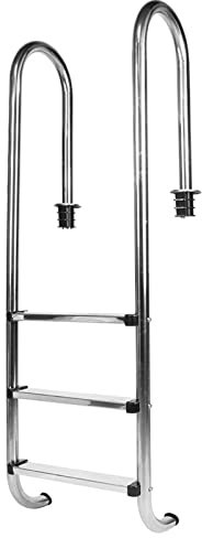 Alvinlite Sistema De Entrada Y Salida De Escalera De Piscina De Acero Inoxidable De 3 Escalones para Piscinas De Agua Salada En Tierra, Antideslizante