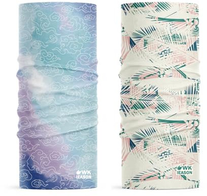 WK IEASON 2pc Multifunktionstuch Sommer Kühlender Multifunktionsschal Bandana Herren Damen Schlauchschal Halstuch Multifunctional Silk Cooling Headband Neck Gaiter Scarf Summer Face Scarf