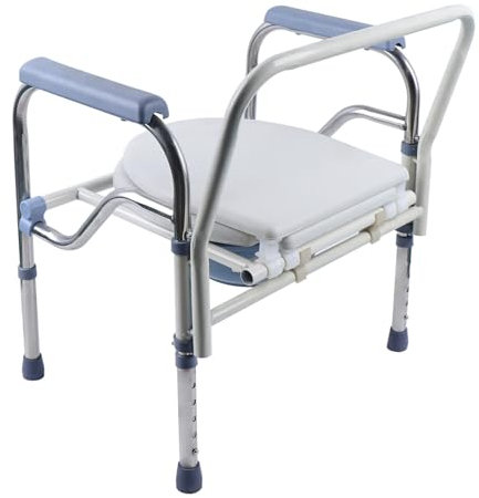 150 kg Edelstahl-Klapptoilettenstuhl für ältere Menschen Toilettenstuhl Toilettenstuhl Toilettensitz Toilettensitz Toilettensitz Toilettenstuhl Rückenlehne und Eimer Hilfsmittel