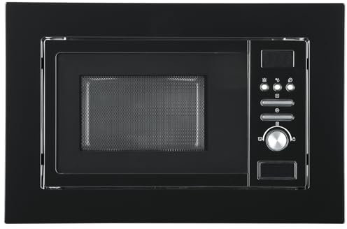 Techomey 2in1 Einbau Mikrowelle mit Grill, 20L Kapazität Mikrowelle Einbau, 8 Automatische Menüs, Auftaufunktion, Grillrost und Drehbares Tablett (32 cm), Mikrowelle 800W, Grill 1000W