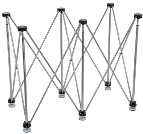 TOPWAY Portable Folding Workstand Telescopic 116x61x72cm, 600kg Loading Capacity, Stainless Steel, Adjustable Height, Tile Slab Wood Working Worktop Construction Table Workbench Sawhorse Support